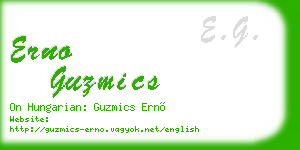 erno guzmics business card